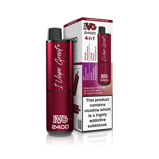 IVG 2400 4 In 1 Multi Flavour Passionfruit Edition Vaporizers & Electronic Cigarettes IVG