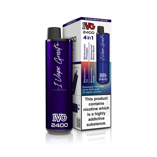 IVG 2400 4 in 1 Multi Flavour Blackcurrant Edition Vaporizers & Electronic Cigarettes IVG