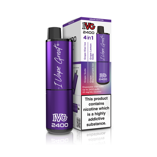 IVG 2400 4 in 1 Multi Flavour Grape Edition Vaporizers & Electronic Cigarettes IVG