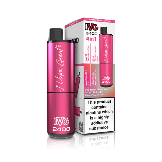 IVG 2400 4 in 1 Multi Flavour Watermelon Edition Vaporizers & Electronic Cigarettes IVG